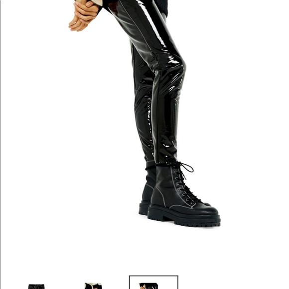 TOPSHOP Vinyl/patent skinny pants - Picture 3 of 4
